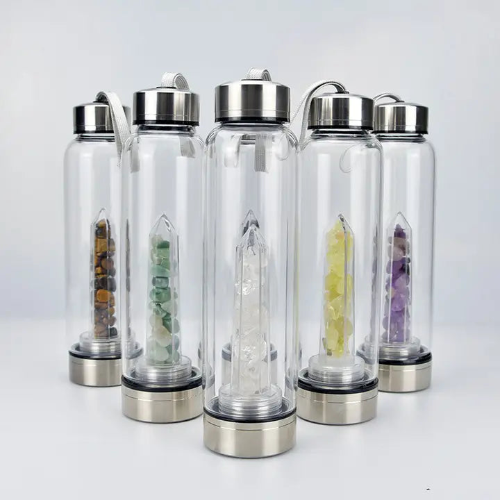 Crystal Infused Healing Water Bottle - 18 ounces