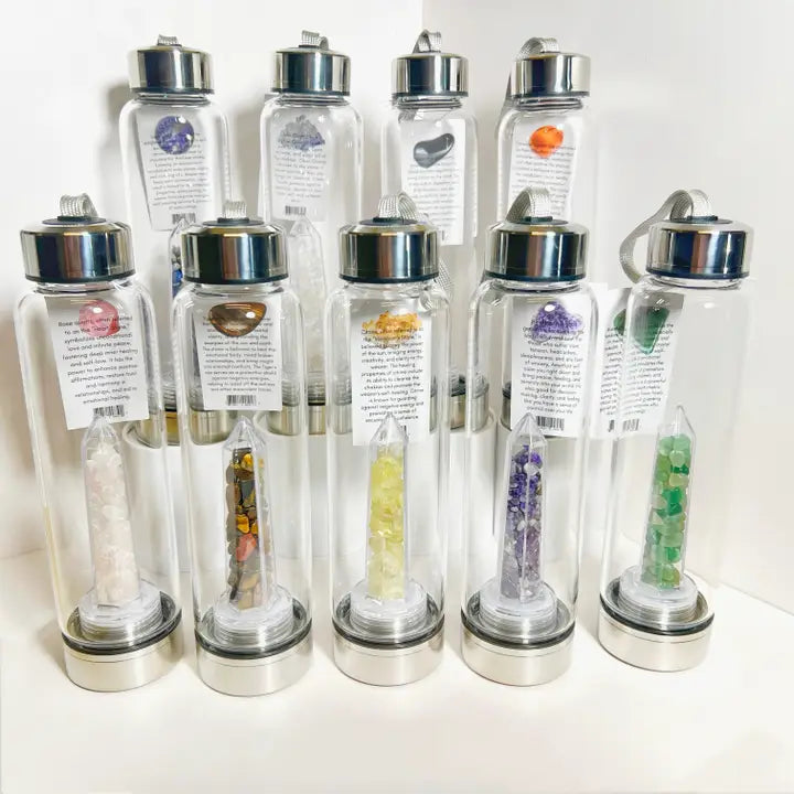 Crystal Infused Healing Water Bottle - 18 ounces