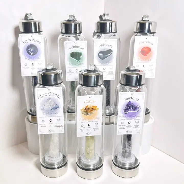 Crystal Infused Healing Water Bottle - 18 ounces