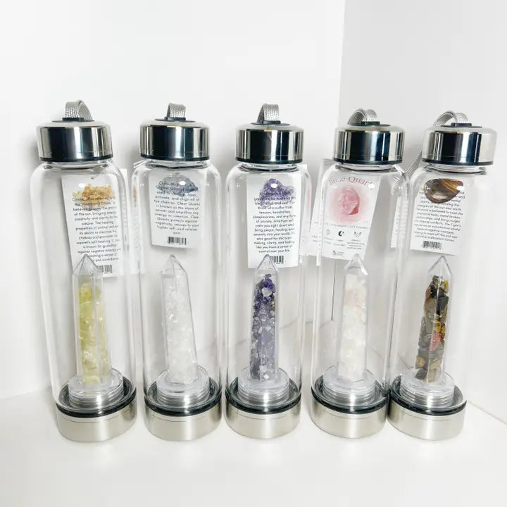 Crystal Infused Healing Water Bottle - 18 ounces